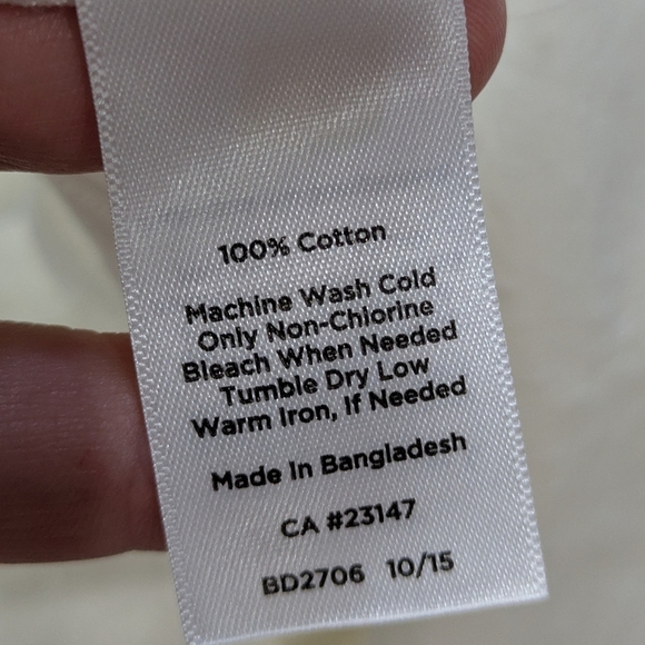 ✨3/$15 Talbots White 3/4 Sleeve Cotton Button Up L - Picture 9 of 10